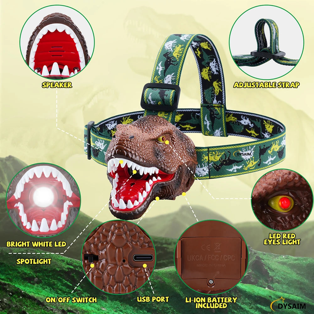 TRex™ Dinosaur LED Headlamp - KCShopping