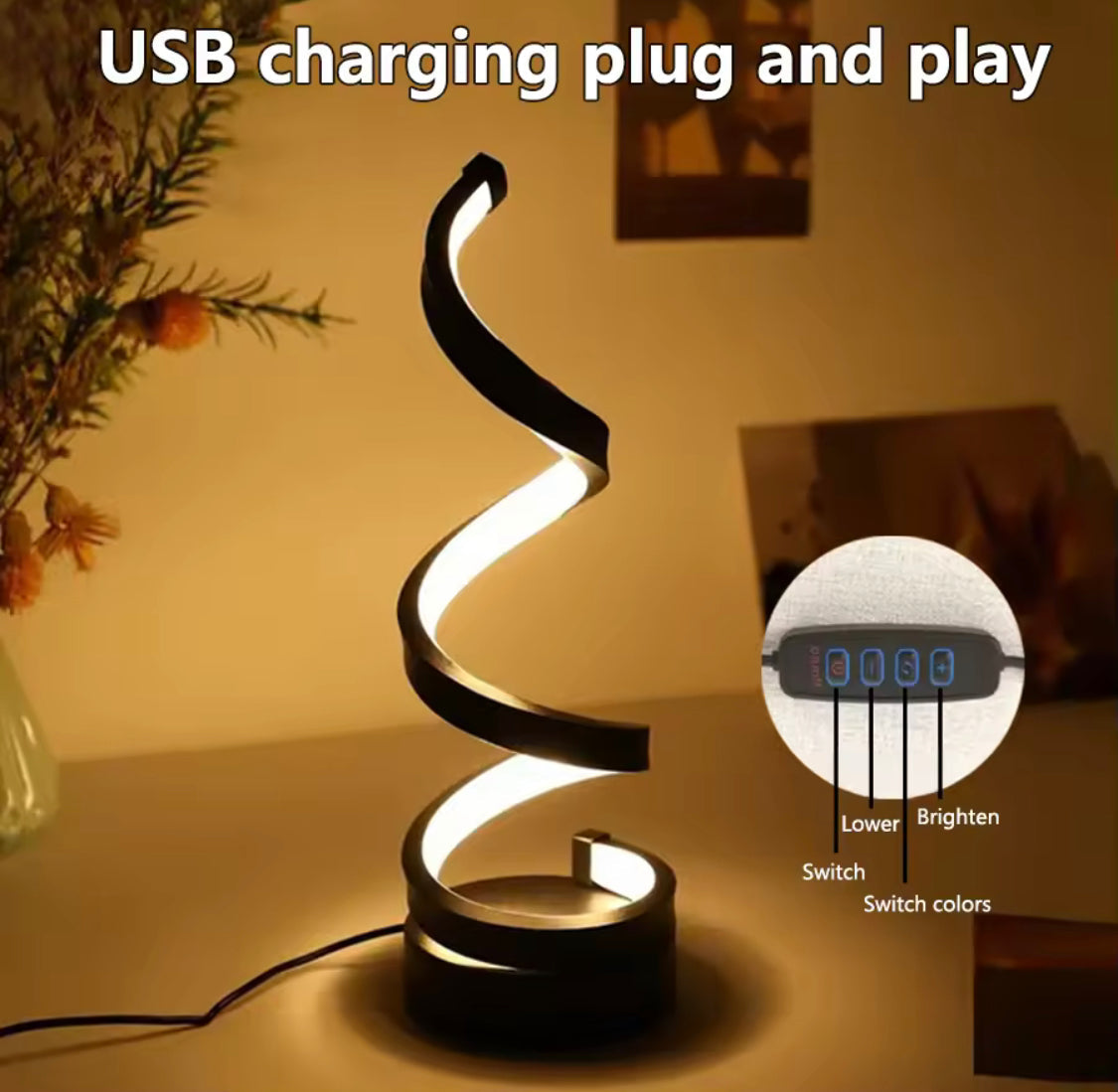 Gleaming Spiral Glow Lamp - KCShopping