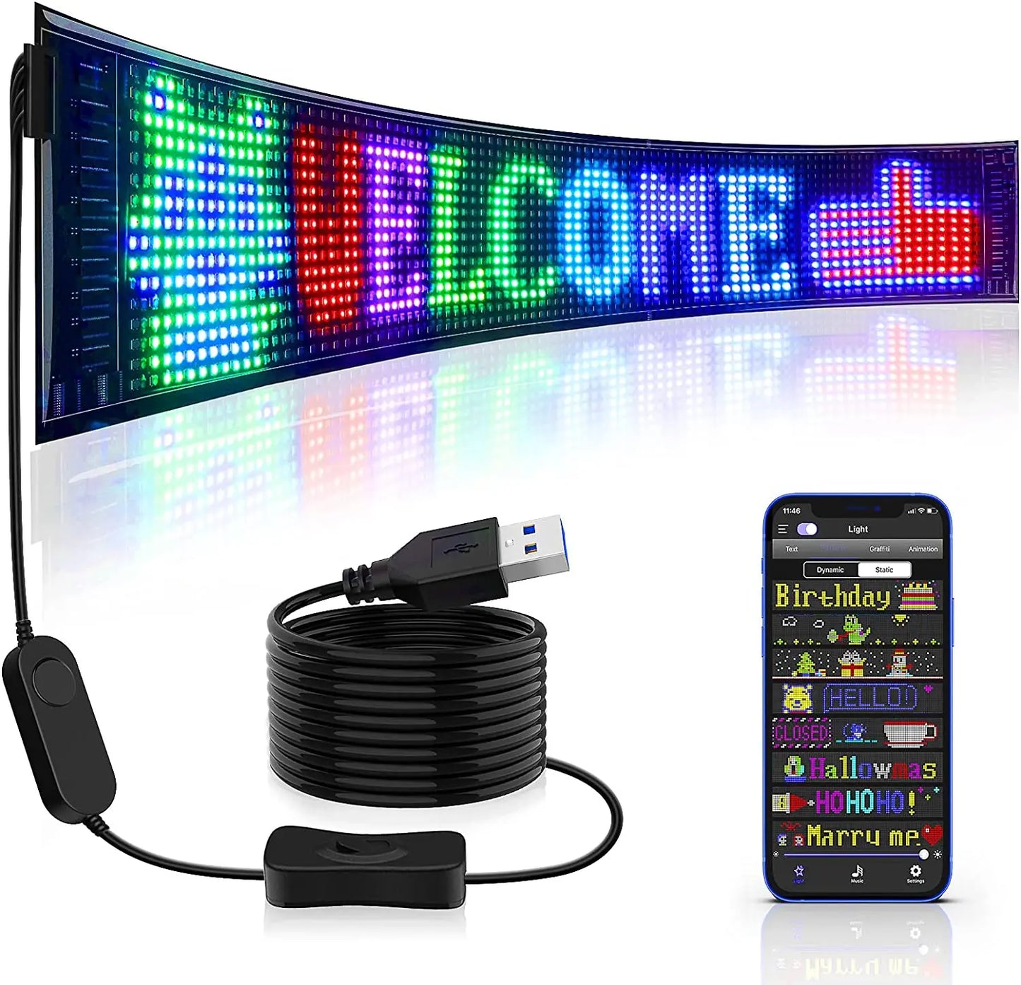 FlexiBright Matrix: Colorful LED Creativity - KCShopping