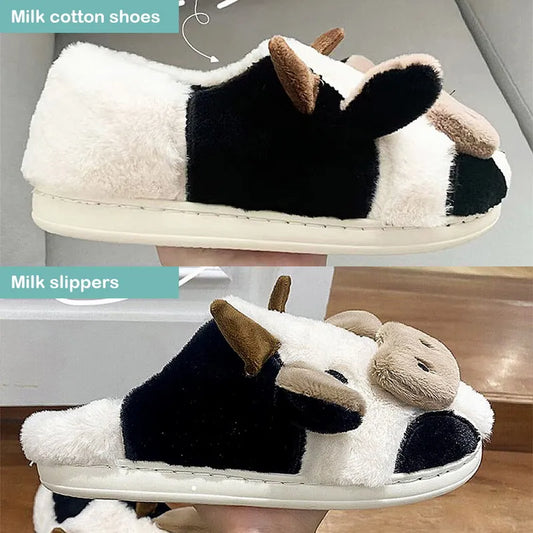 Cozy Moo-Cow Winter Slippers - KCShopping