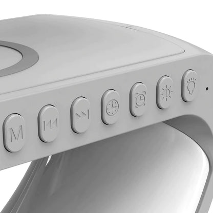 LIGHTERON™ Réveil 4 en 1, lumière d'ambiance, haut-parleur et chargeur sans fil