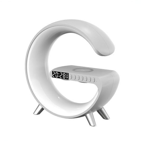 LIGHTERON™ Réveil 4 en 1, lumière d'ambiance, haut-parleur et chargeur sans fil
