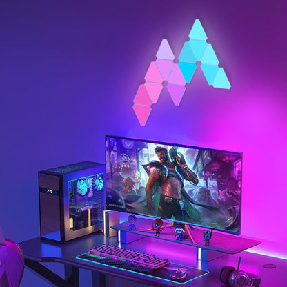 Appliques murales d'intérieur à LED triangulaires RGB, Wi-Fi, Bluetooth et application