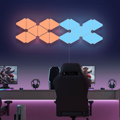 Appliques murales d'intérieur à LED triangulaires RGB, Wi-Fi, Bluetooth et application