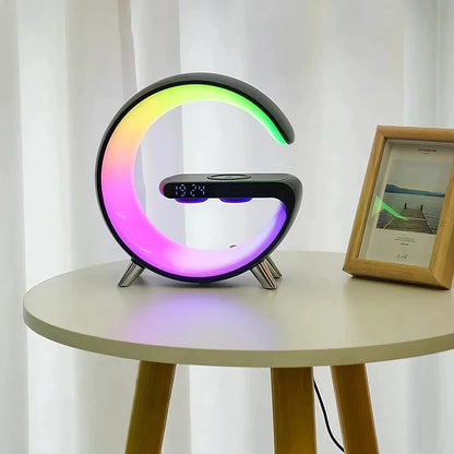LIGHTERON™ Réveil 4 en 1, lumière d'ambiance, haut-parleur et chargeur sans fil