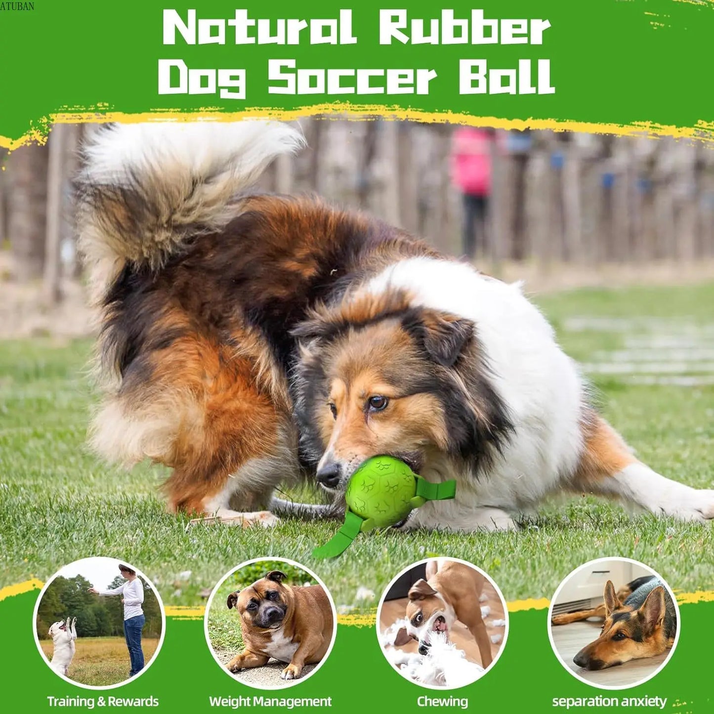 Durable Interactive Dog Soccer Ball - KCShopping