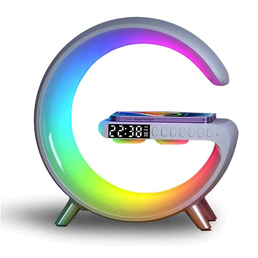 LIGHTERON™ Réveil 4 en 1, lumière d'ambiance, haut-parleur et chargeur sans fil