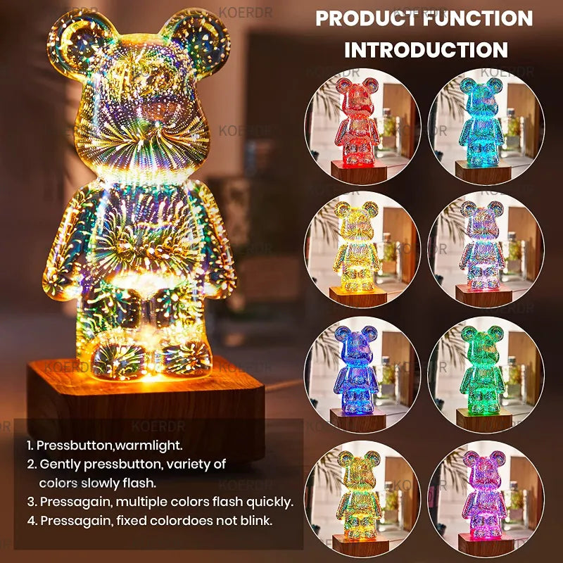 Enchanting Rainbow Fireworks Bear - KCShopping