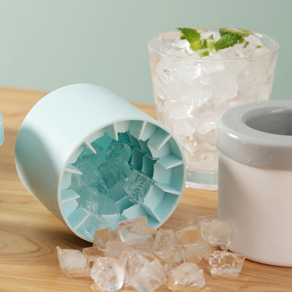 Tragbarer Eiswürfelbereiter-Eimer aus Silikonzylinder