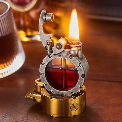 Flamme Vintage : Briquet à pétrole rétro transparent 