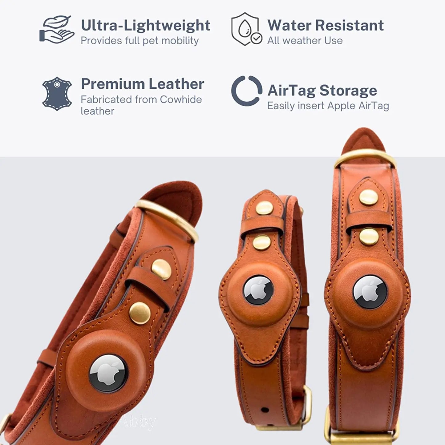 PoshPaws Luxury Tracker Leather Pet Collar - KCShopping