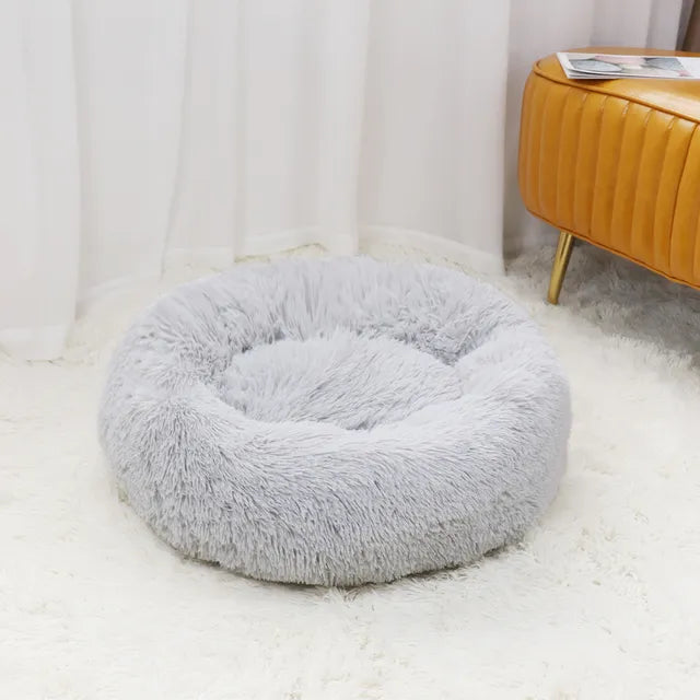 Cozy Haven Plush Cat Donut Bed - KCShopping