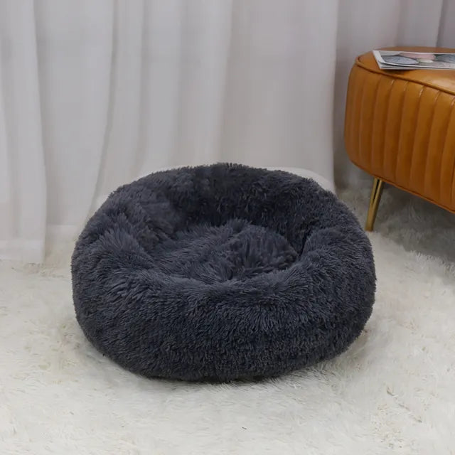 Cozy Haven Plush Cat Donut Bed - KCShopping