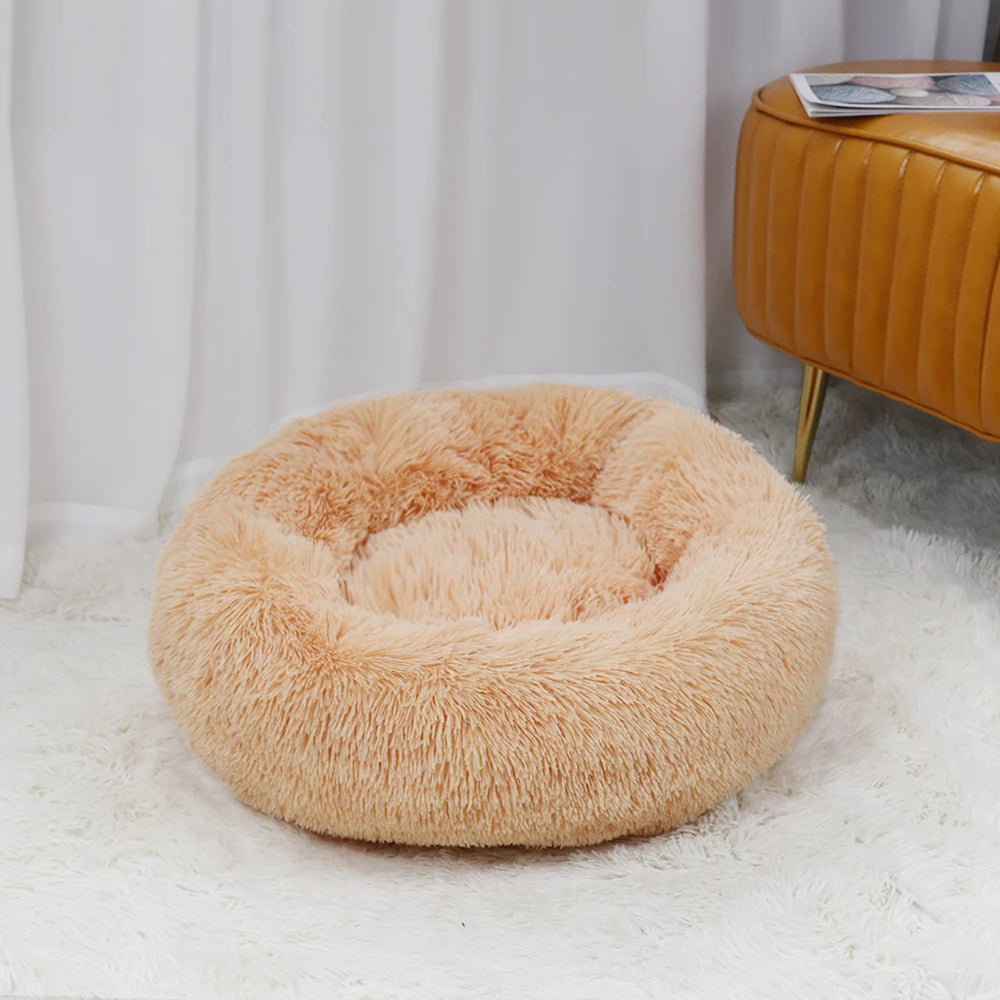 Cozy Haven Plush Cat Donut Bed - KCShopping