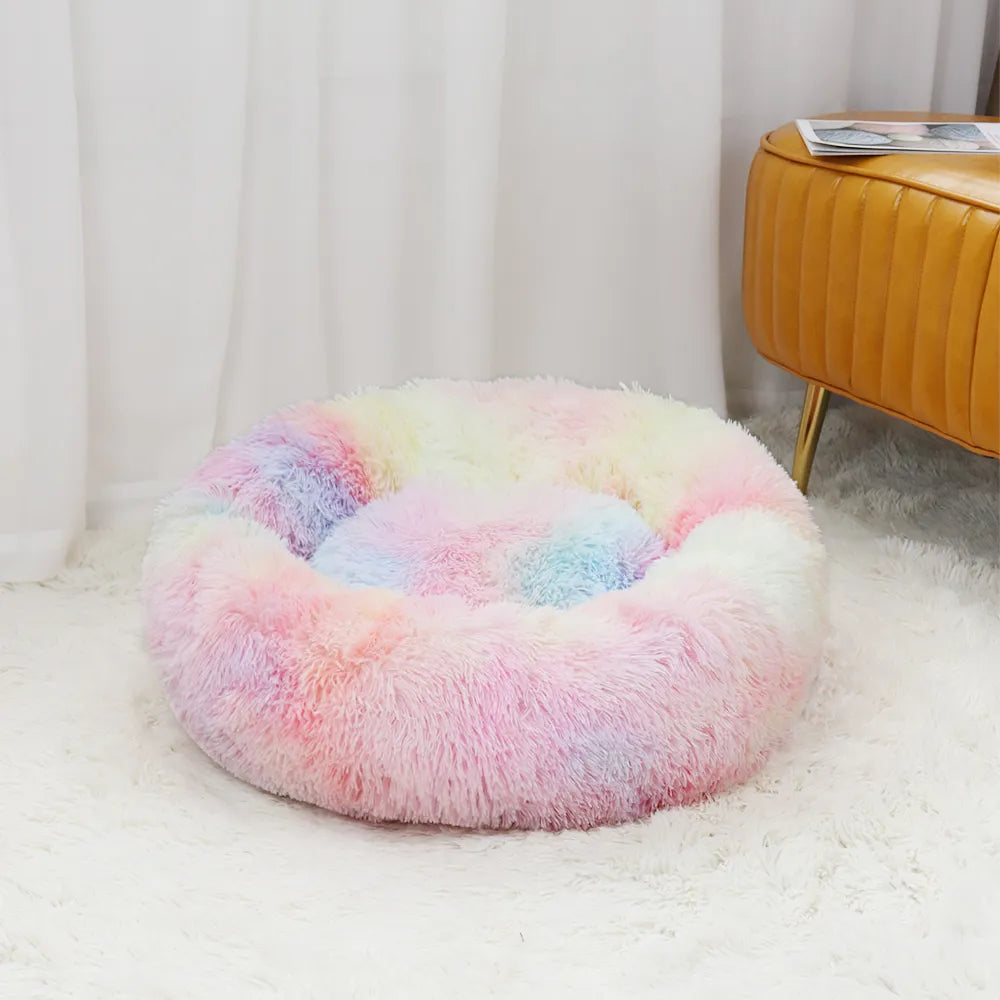 Cozy Haven Plush Cat Donut Bed - KCShopping